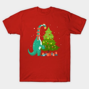 Funny Dinosaur Christmas Tree T-Shirt